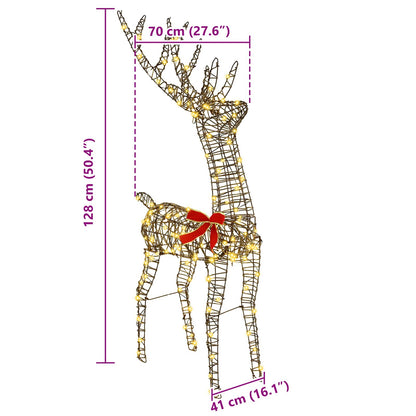 3D Reindeer 140 LEDs Warm white 70 x 41 x 128 cm Rattan