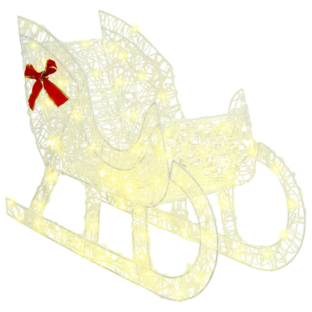 Reindeer Pull Sleigh Warm white 70 x 26 x 130 cm Acrylic