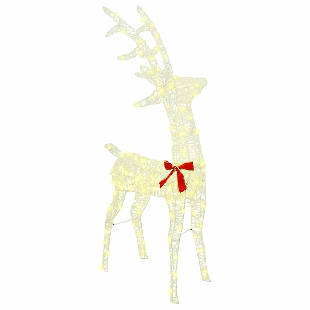 Reindeer Pull Sleigh Warm white 70 x 26 x 130 cm Acrylic
