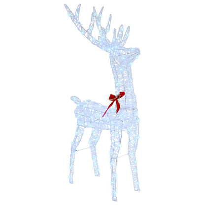 Reindeer Pull Sleigh Cold white 70 x 26 x 130 cm Acrylic