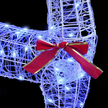 Reindeer Pull Sleigh Blue 70 x 24 x 128 cm Acrylic 200 LEDs
