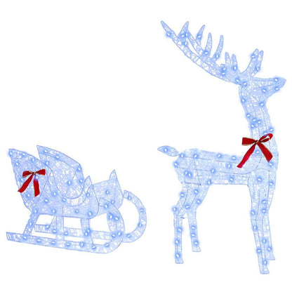 Reindeer Pull Sleigh Blue 70 x 24 x 128 cm Acrylic 200 LEDs