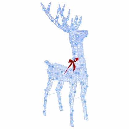 Reindeer Pull Sleigh Blue 70 x 24 x 128 cm Acrylic 200 LEDs