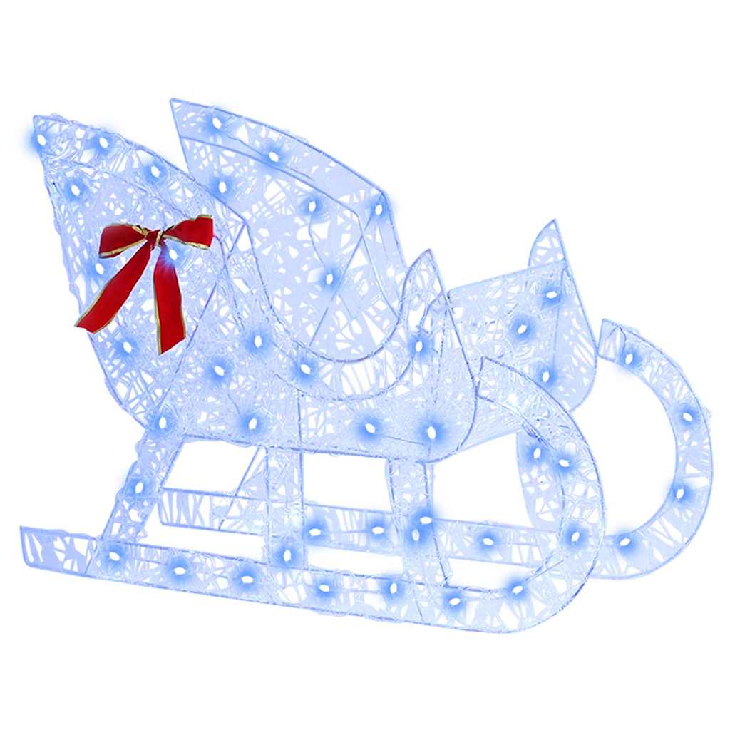 Reindeer Pull Sleigh Blue 70 x 24 x 128 cm Acrylic 200 LEDs