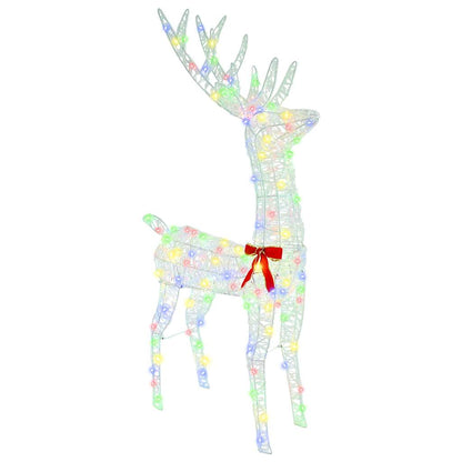 Reindeer Pull Sleigh Colourful 70 x 26 x 129 cm Acrylic