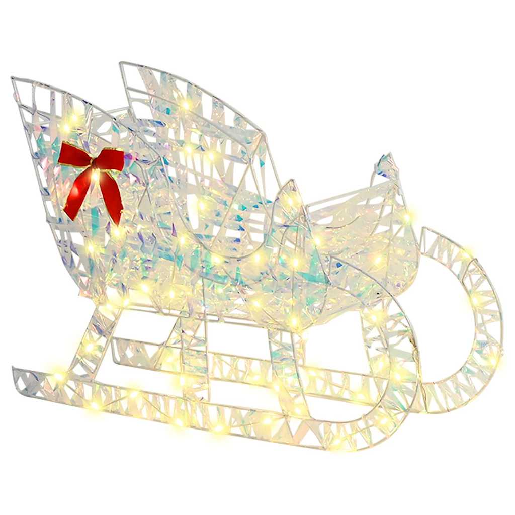 Reindeer Pull Sleigh Warm white 70 x 26 x 129 cm PET