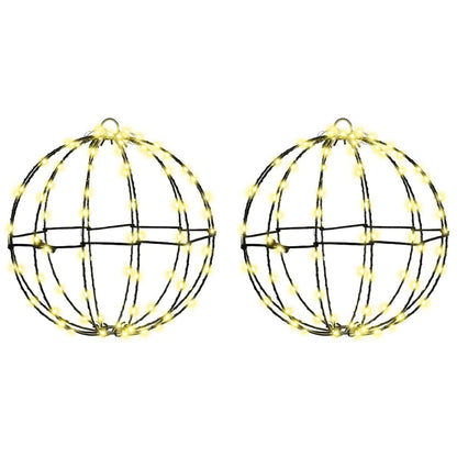 Ball with 192 LEDs 2 pcs Warm white 30 cm Metal