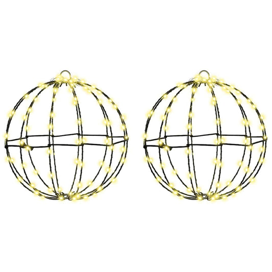 Ball with 192 LEDs 2 pcs Warm white 30 cm Metal