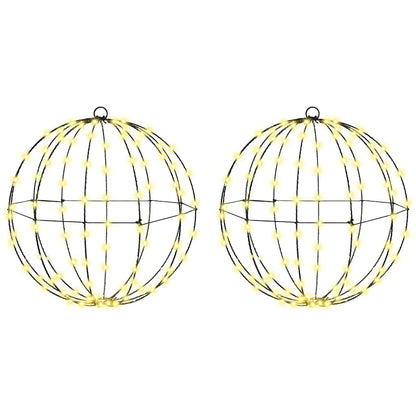 Ball with 192 LEDs 2 pcs Warm white 40 cm Metal