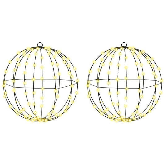 Ball with 192 LEDs 2 pcs Warm white 40 cm Metal