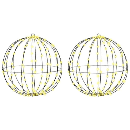 Ball with 320 LEDs 2 pcs Warm white 50 cm Metal