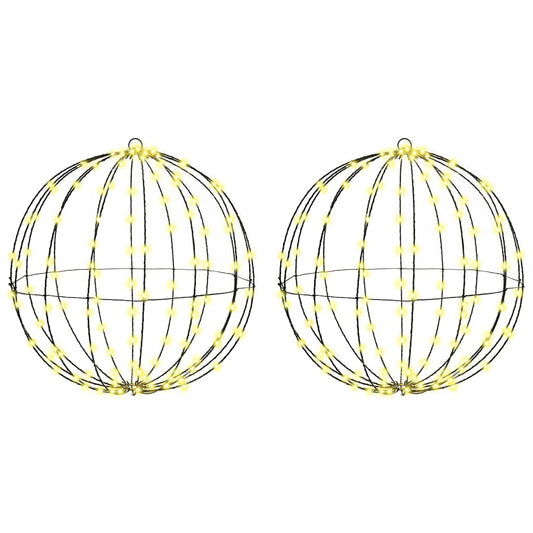 Ball with 320 LEDs 2 pcs Warm white 50 cm Metal