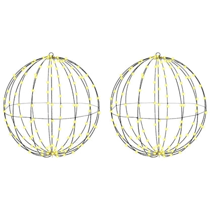Ball with 384 LEDs 2 pcs Warm white 60 cm Metal