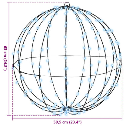 Ball with 384 LEDs 2 pcs Cold white 60 cm Metal