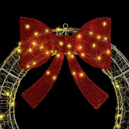 Wreath with 60 LEDs Warm white 76 x 76 x8.5 cm Acrylic