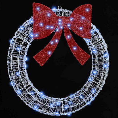 Wreath with 60 LEDs Cold white 76 x 76 x8.5 cm Acrylic