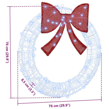Wreath with 60 LEDs Cold white 76 x 76 x8.5 cm Acrylic