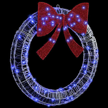 Wreath with 60 LEDs Blue 76 x 76 x8.5 cm Acrylic