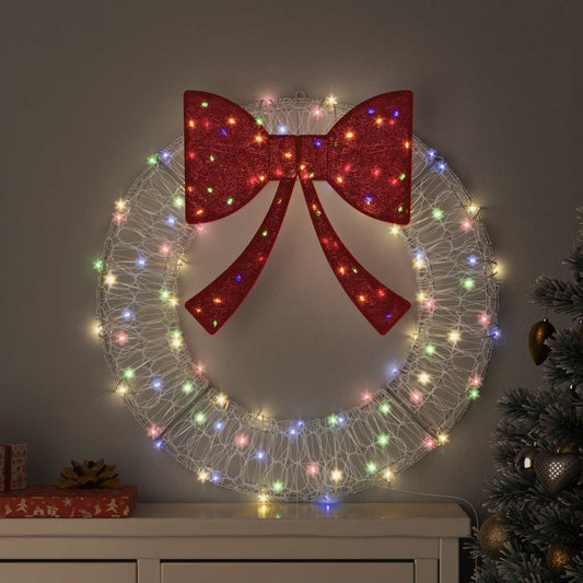 Wreath 60 LEDs Multicolour 76 x 76 x8.5 cm Acrylic