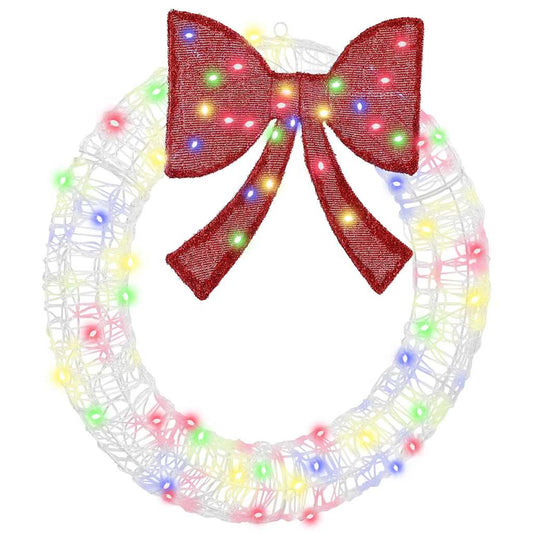 Wreath 60 LEDs Multicolour 76 x 76 x8.5 cm Acrylic