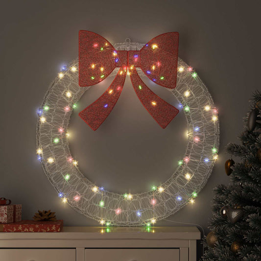 Wreath 80 LEDs Multicolour 92 x 92 x 9.5 cm Acrylic