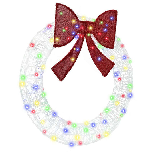 Wreath 80 LEDs Multicolour 92 x 92 x 9.5 cm Acrylic
