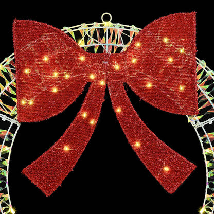 Wreath with 60 LEDs Warm white 76 x 76 x 8 cm PET