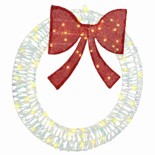 Wreath 60 LEDs Warm white 76 x 76 x 8 cm PET