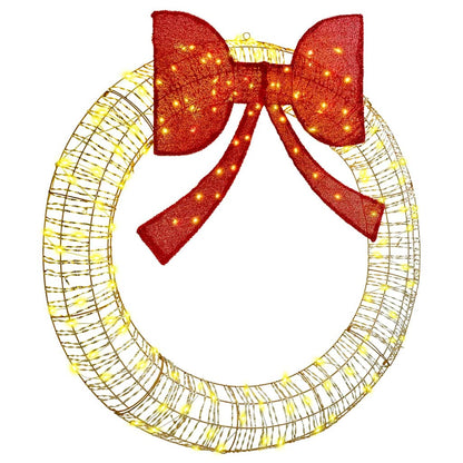 Wreath with 150 LEDs Warm white 121 x 121 x 10 cm PET