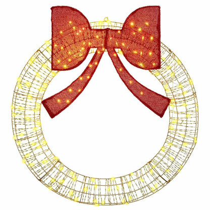 Wreath with 150 LEDs Warm white 121 x 121 x 10 cm PET