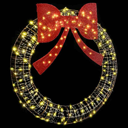 Wreath with 150 LEDs Warm white 121 x 121 x 10 cm PET