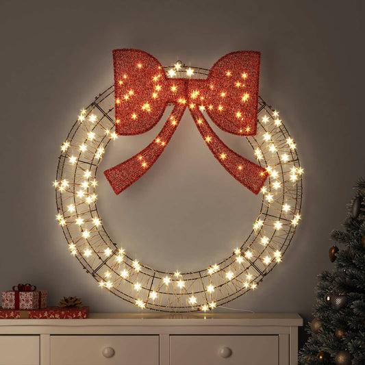 Wreath 150 LEDs Warm white 121 x 121 x 10 cm Rattan