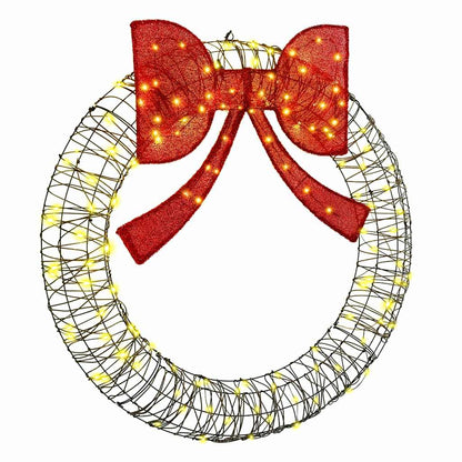 Wreath with 150 LEDs Warm white 121 x 121 x 10 cm Rattan