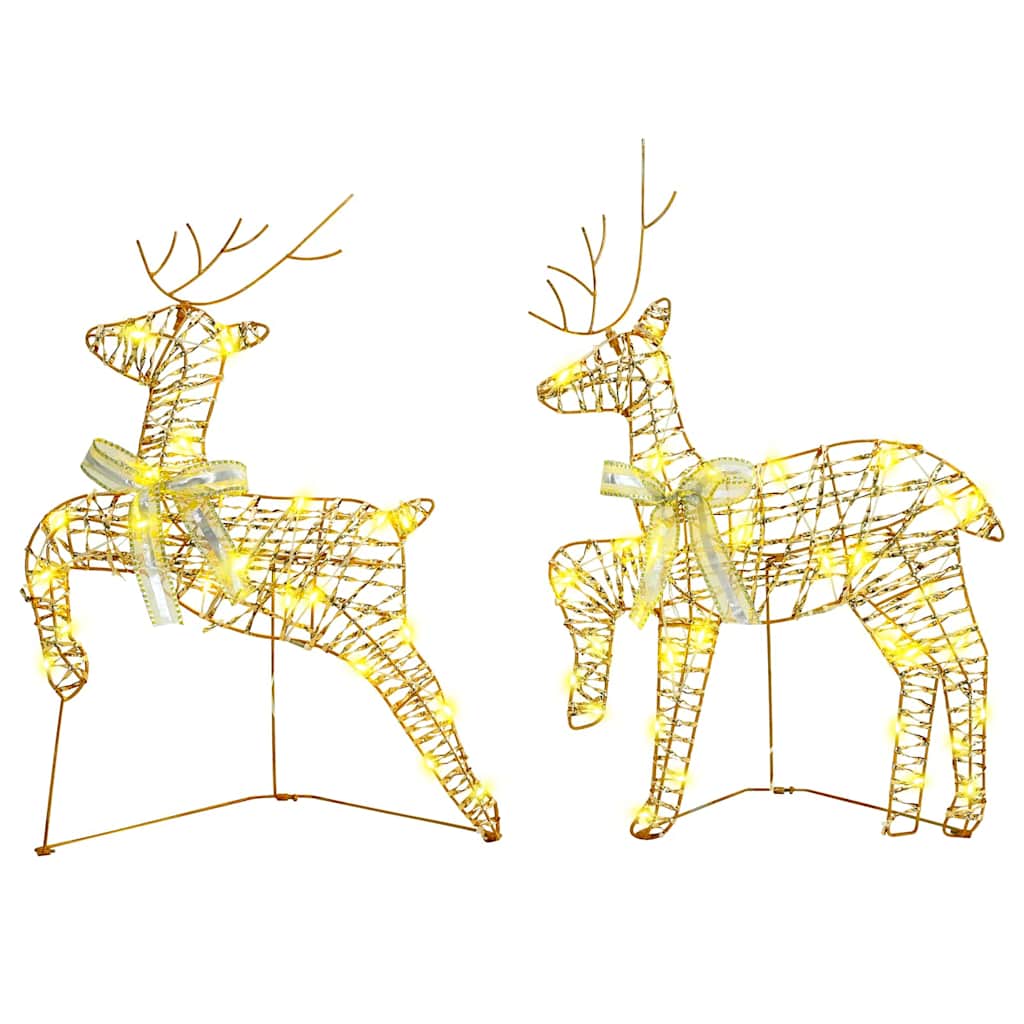 LED Reindeers with 40 LEDs 2 pcs Warm White PET
