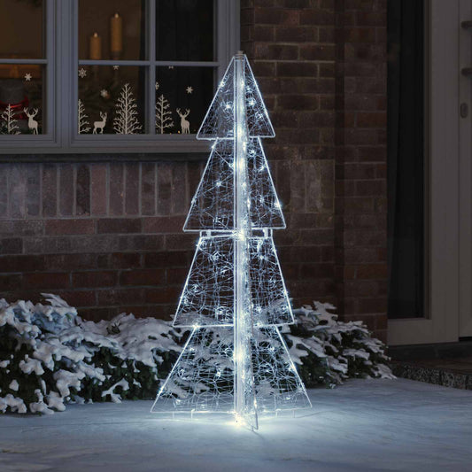 Christmas Tree 100 LEDs Cold White 120 cm Acrylic