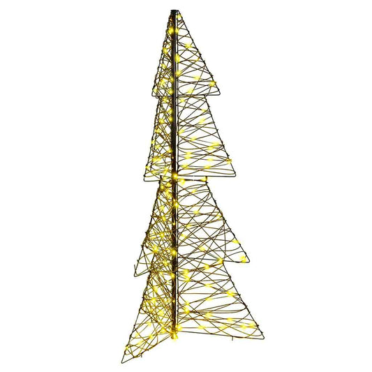 Christmas Tree 160 LEDs Warm White 150 cm Rattan
