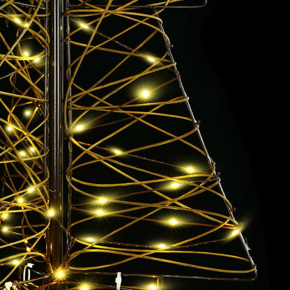 Christmas Tree with 240 LEDs Warm White 180 cm Rattan