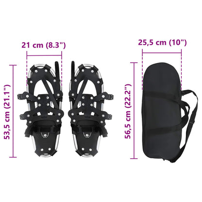 3 in 1 Snowshoes Silver and Black 53.5 x 21 cm