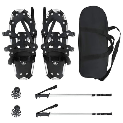 3 in 1 Snowshoes Silver and Black 53 x 21 cm Aluminum and HDPE