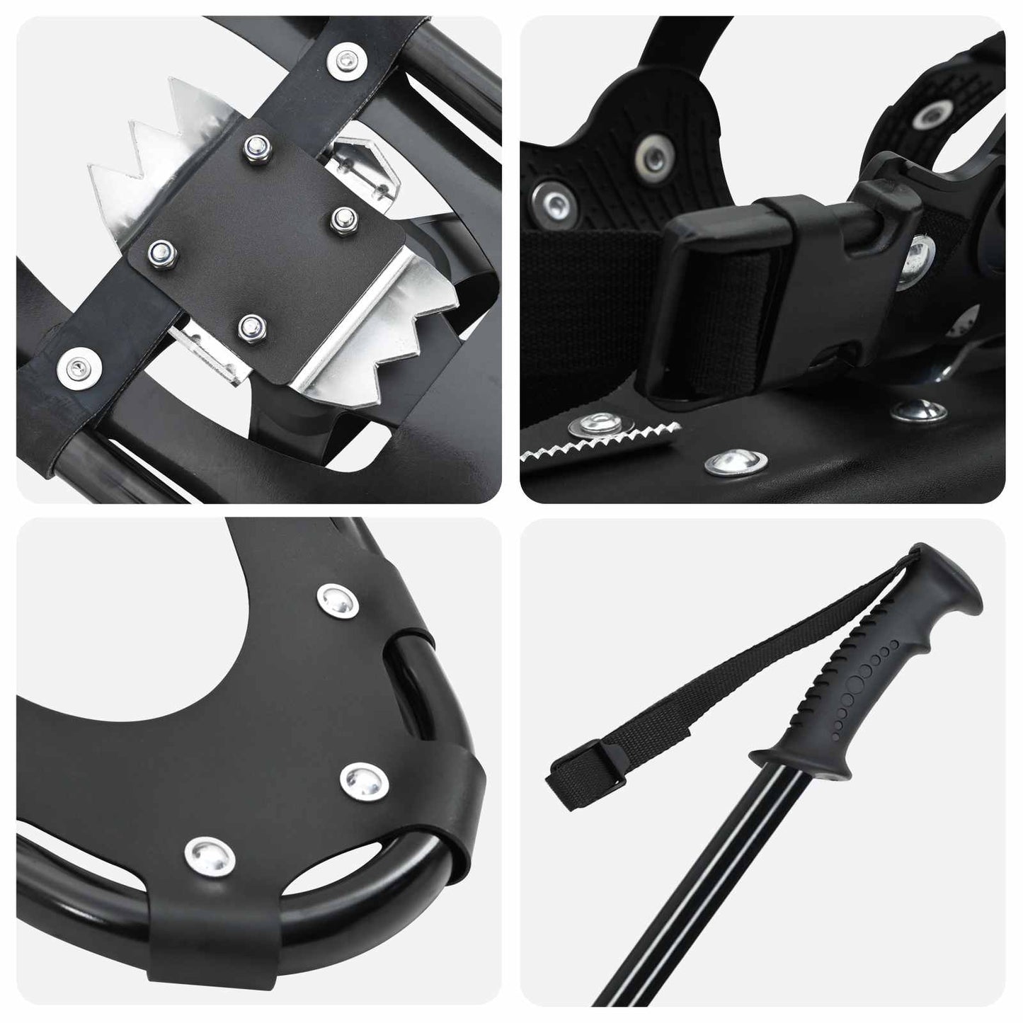 3 in 1 Snowshoes Black 53 x 21 cm Aluminum and HDPE