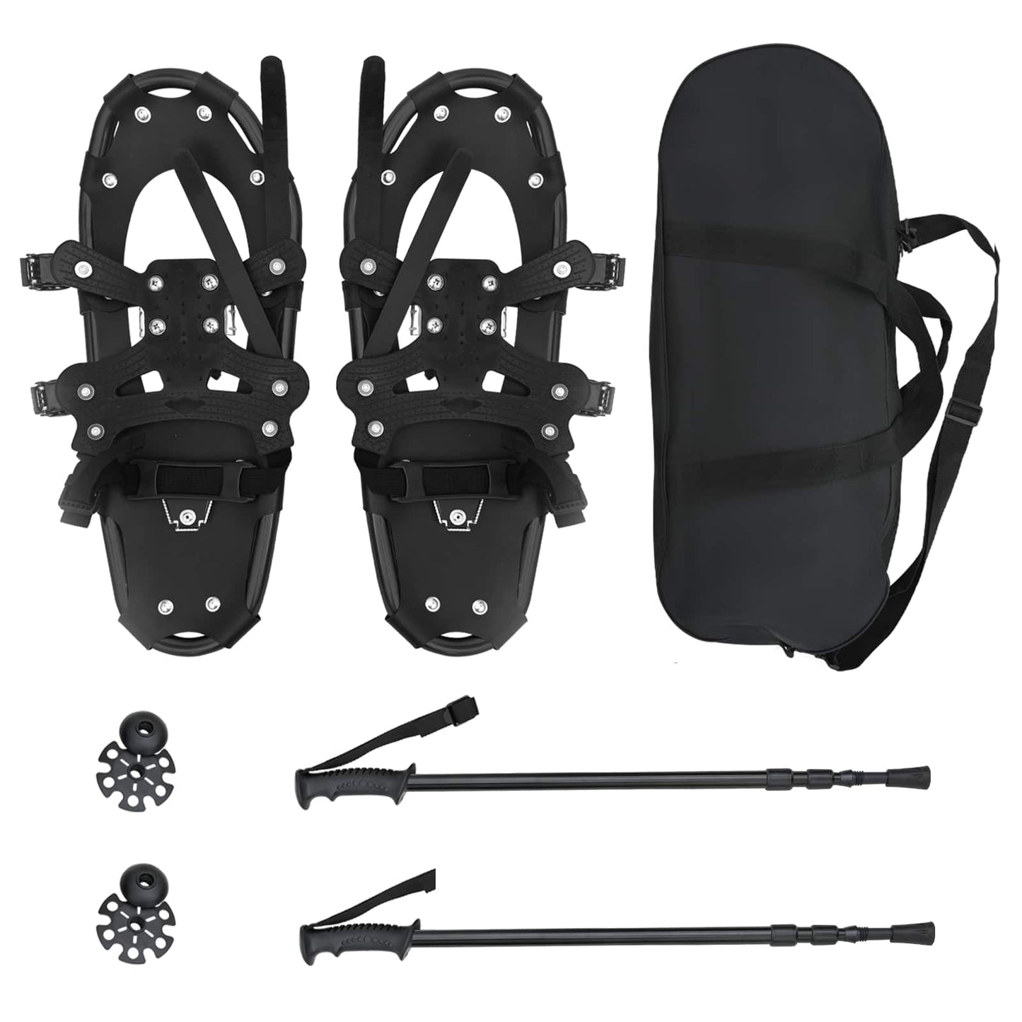 3 in 1 Snowshoes Black 53 x 21 cm Aluminum and HDPE