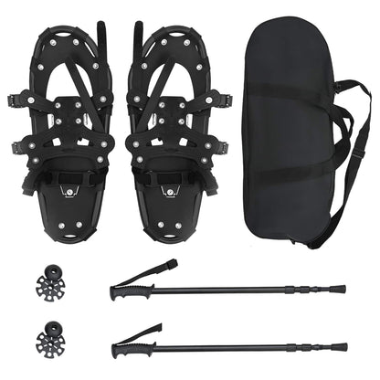 3 in 1 Snowshoes Black 53 x 21 cm Aluminum and HDPE