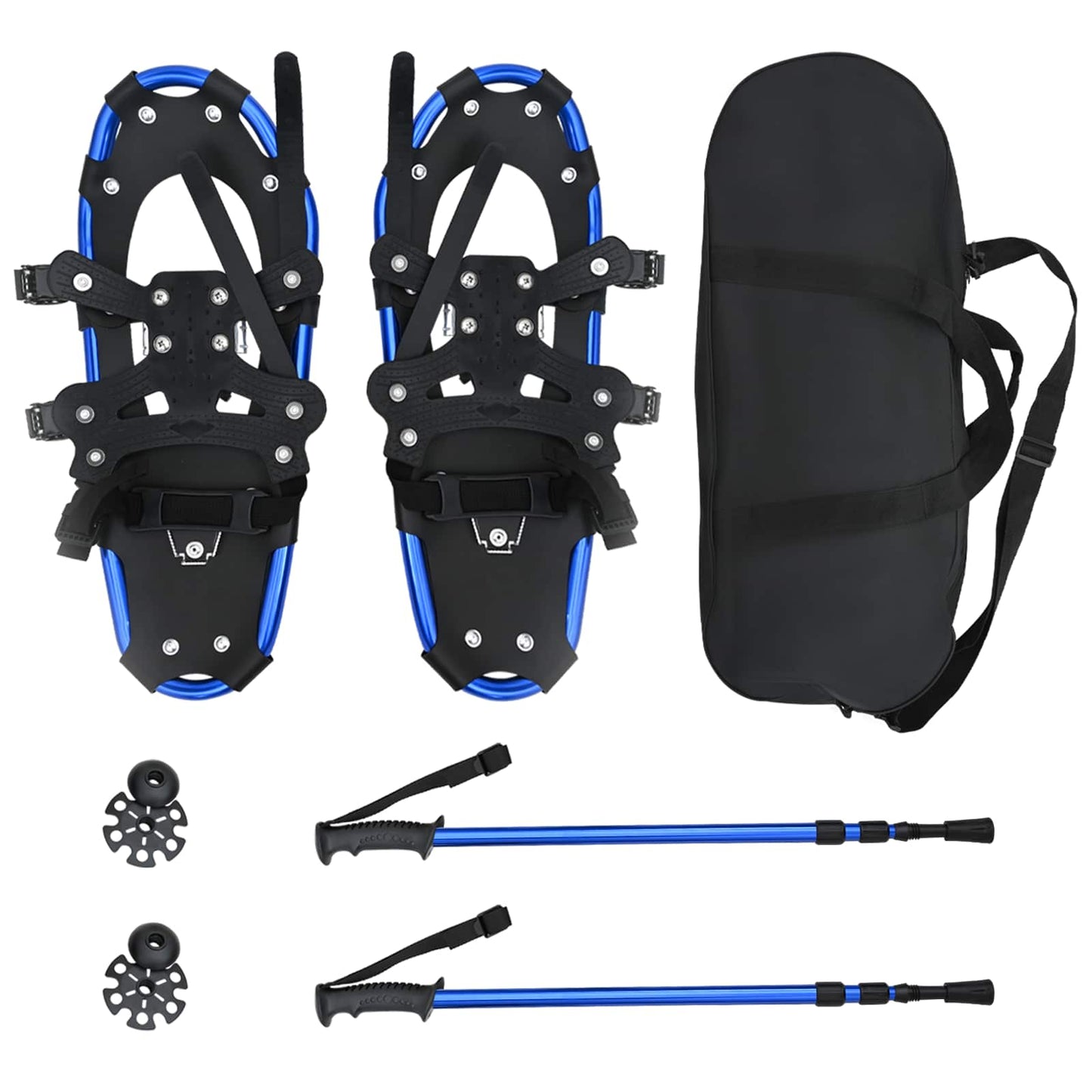 3 in 1 Snowshoes Blue and Black 63.5 x 21 cm Aluminum and HDPE