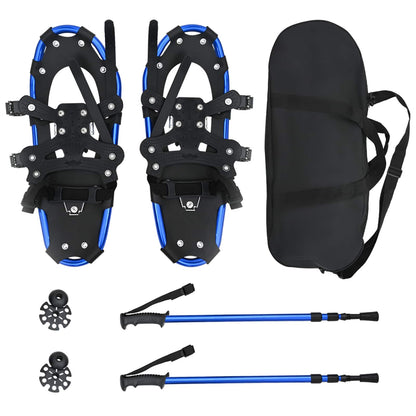 3 in 1 Snowshoes Blue and Black 63.5 x 21 cm Aluminum and HDPE