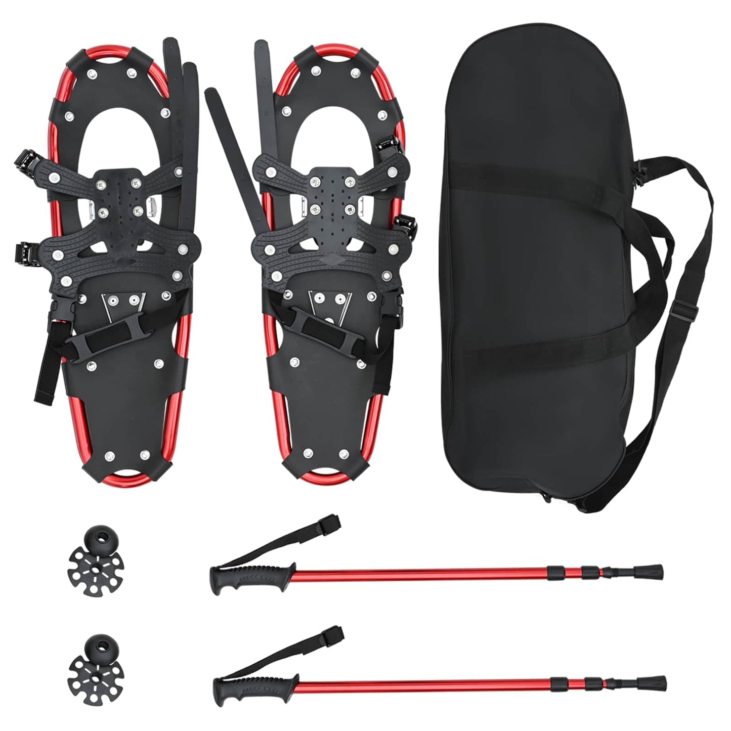 3 in 1 Snowshoes Red and Black 63.5 x 21 cm Aluminum and HDPE