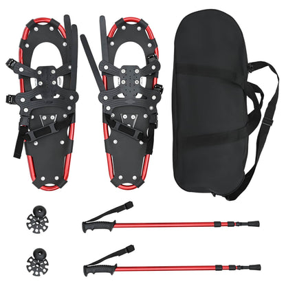 3 in 1 Snowshoes Red and Black 63.5 x 21 cm Aluminum and HDPE