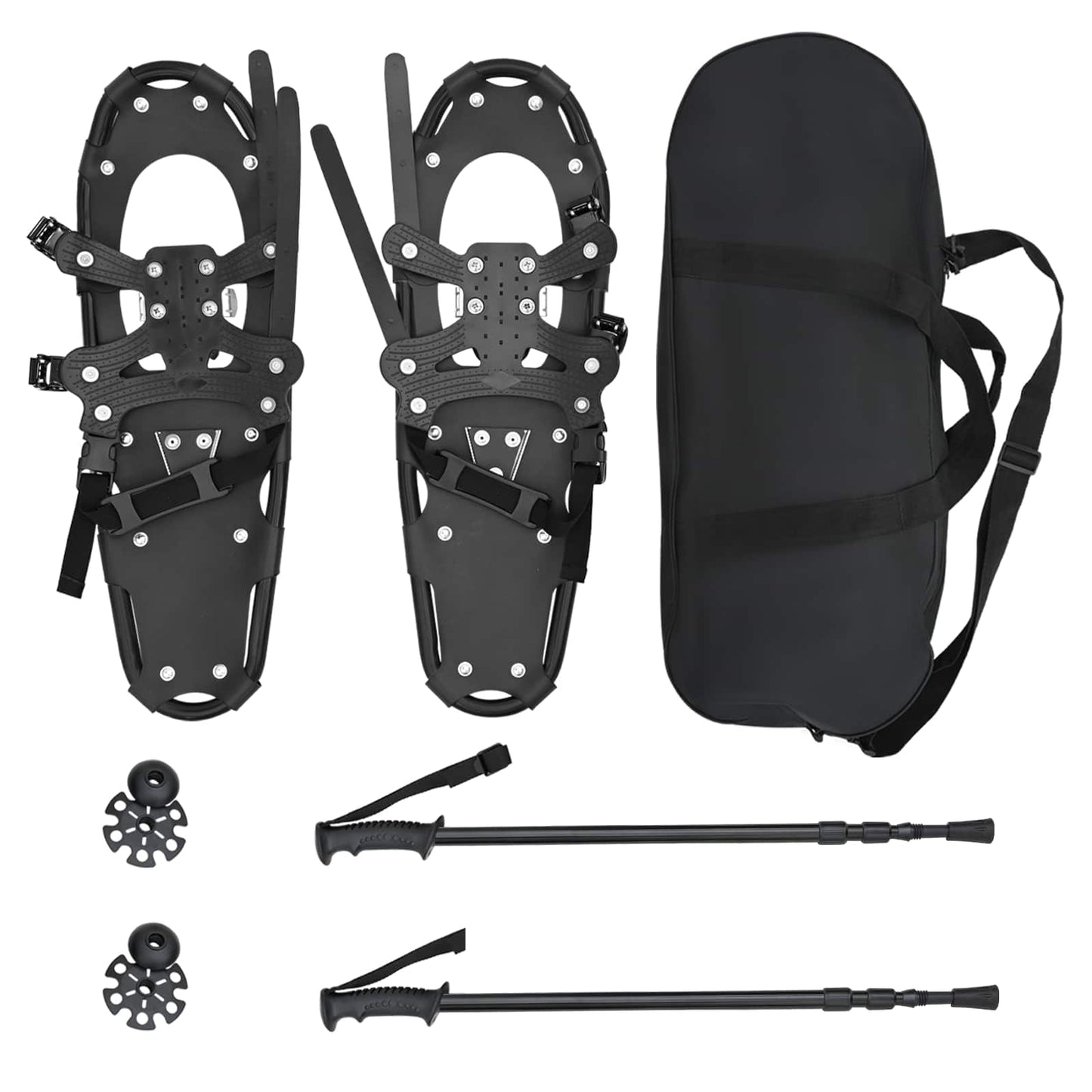 3 in 1 Snowshoes Black 63.5 x 21 cm Aluminum and HDPE