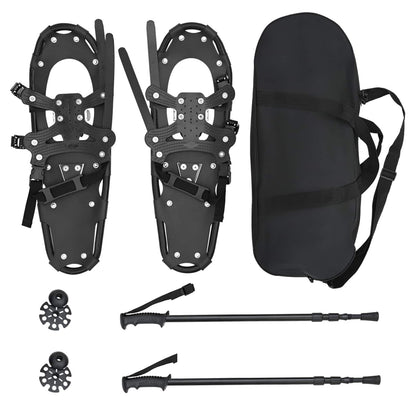 3 in 1 Snowshoes Black 63.5 x 21 cm Aluminum and HDPE