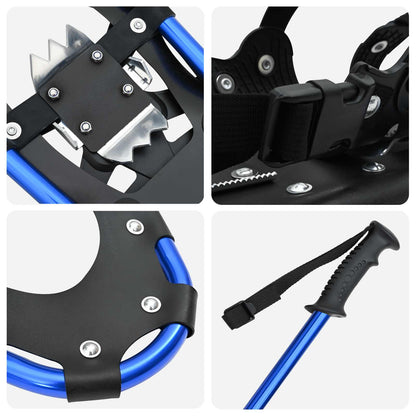 3 in 1 Snowshoes Blue and Black 78.5 x 22 cm Aluminum and HDPE