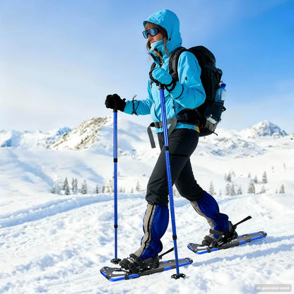 3 in 1 Snowshoes Blue and Black 78.5 x 22 cm Aluminum and HDPE